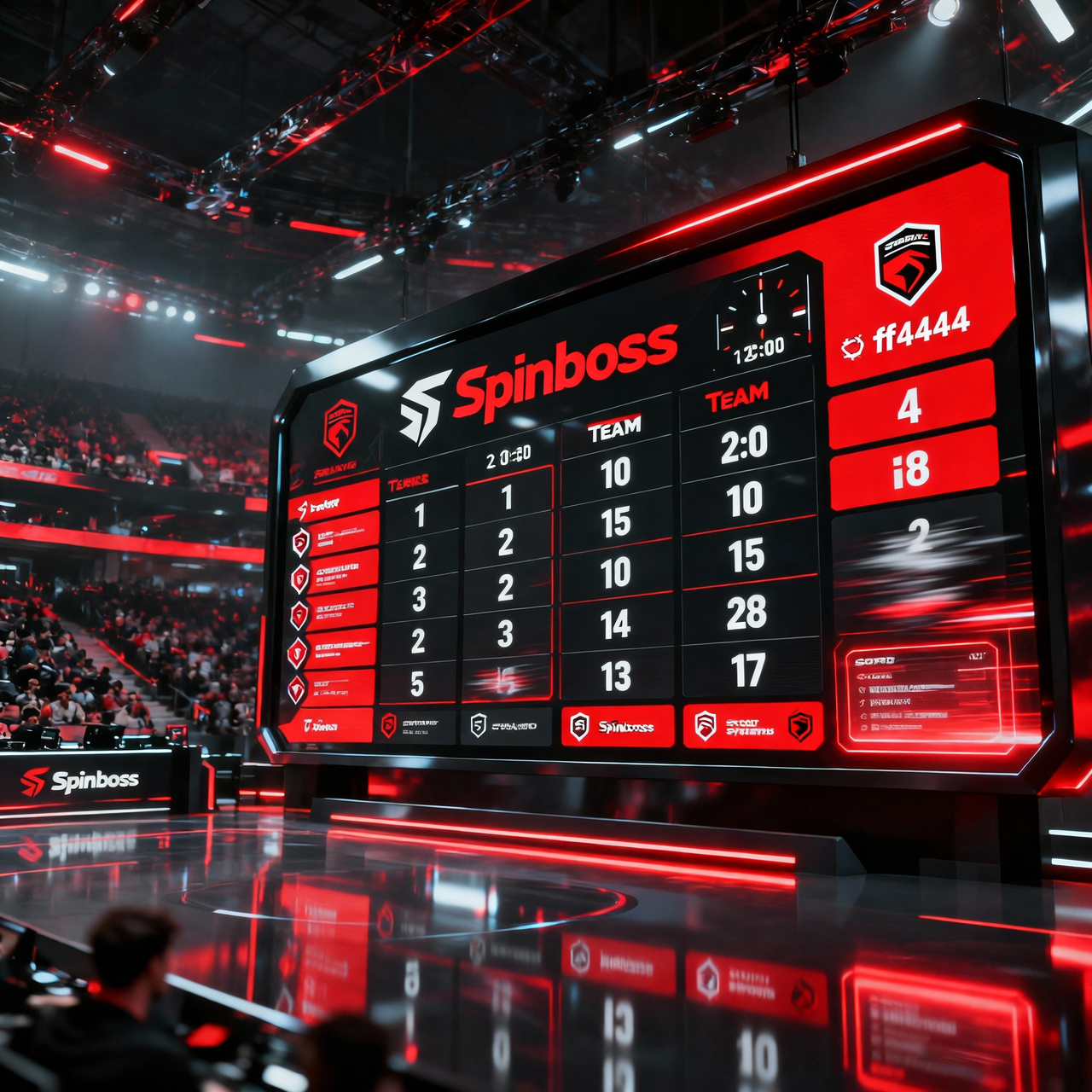 Spinboss results scoreboard interface with live esports scores